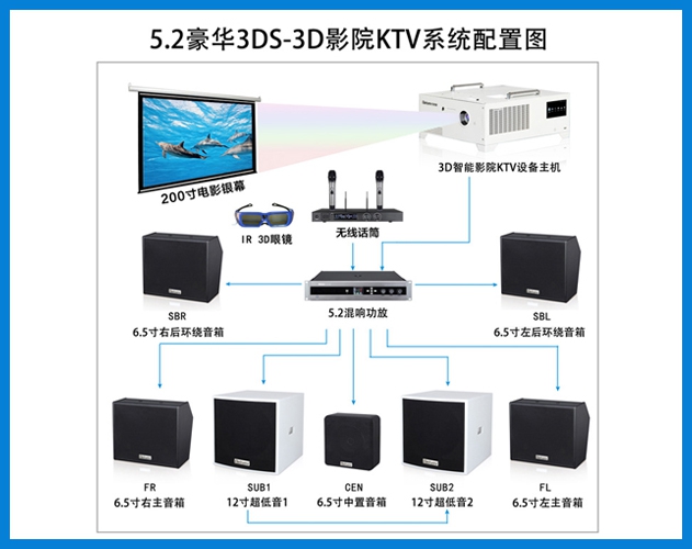 ROYAL皇家88-5.2豪华3DS-3D智能影院KTV系统配置图